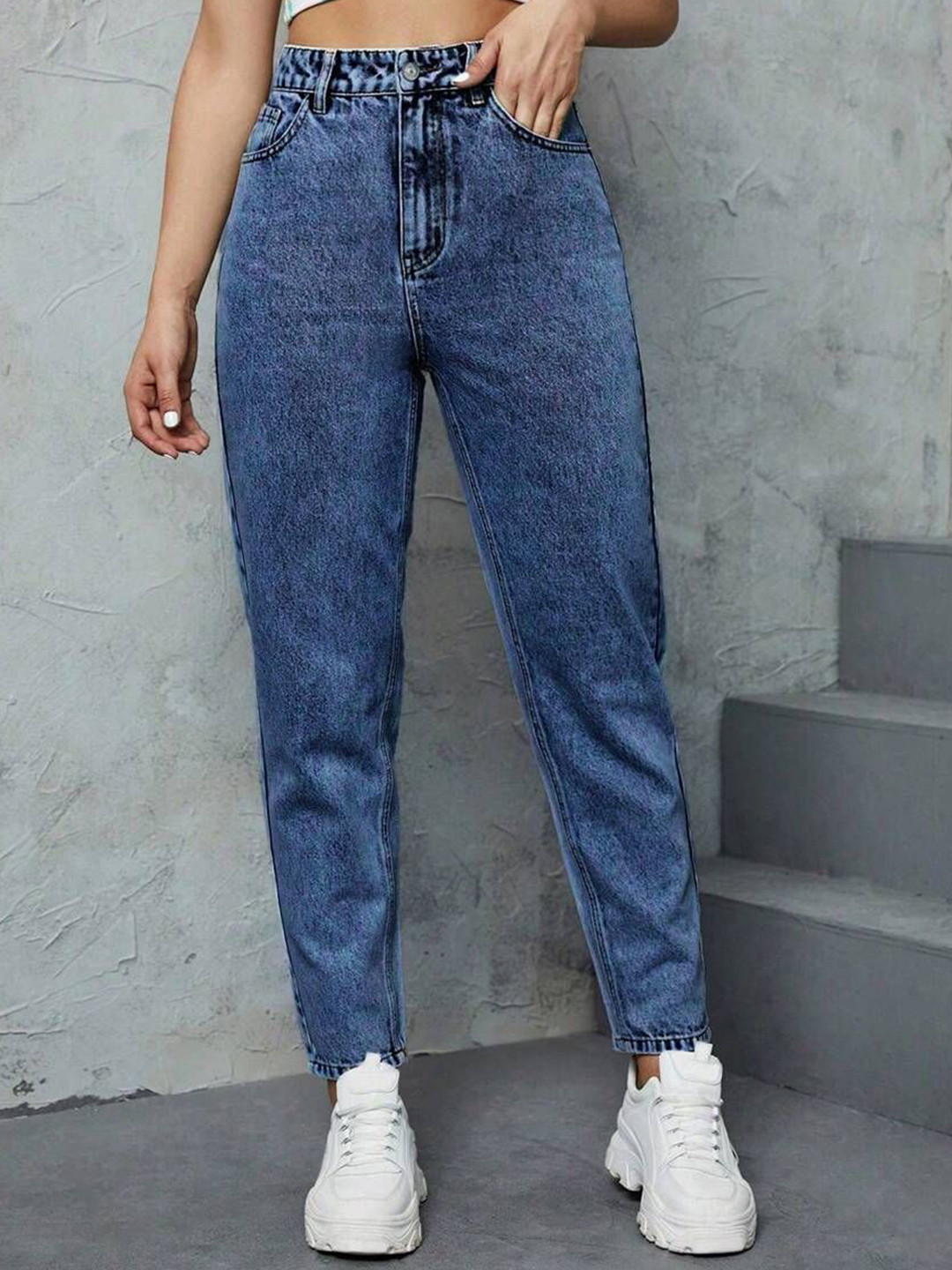 RAGZO Women  Mom Fit High-Rise Cotton Stretchable Jeans