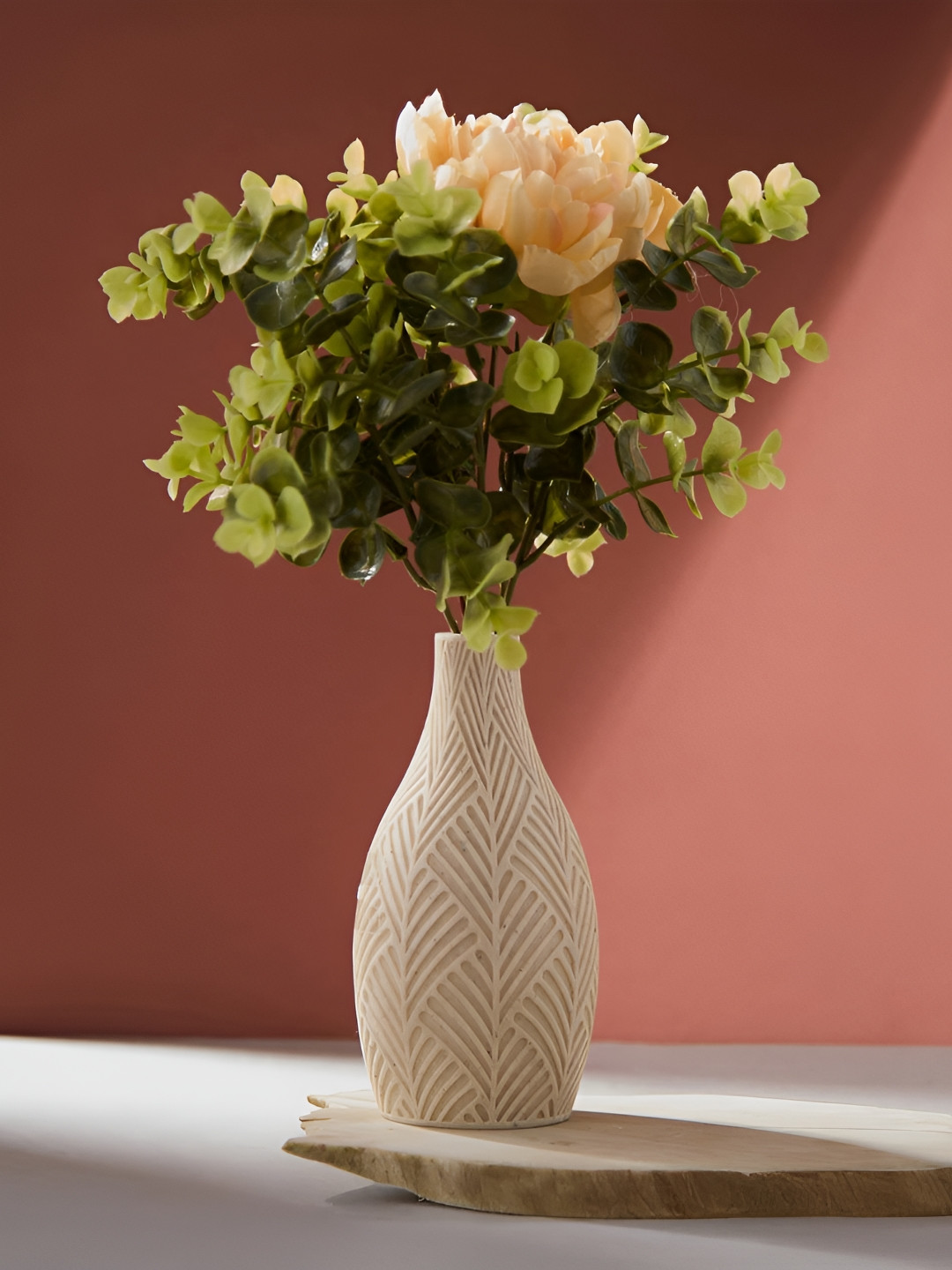 Fabindia Off-White Carved Stoned Bud-Stone