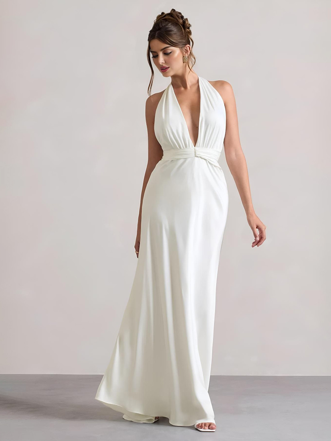 R.Code by The Roadster Life Co. Women Plunge Maxi Dress With Dipped Hem