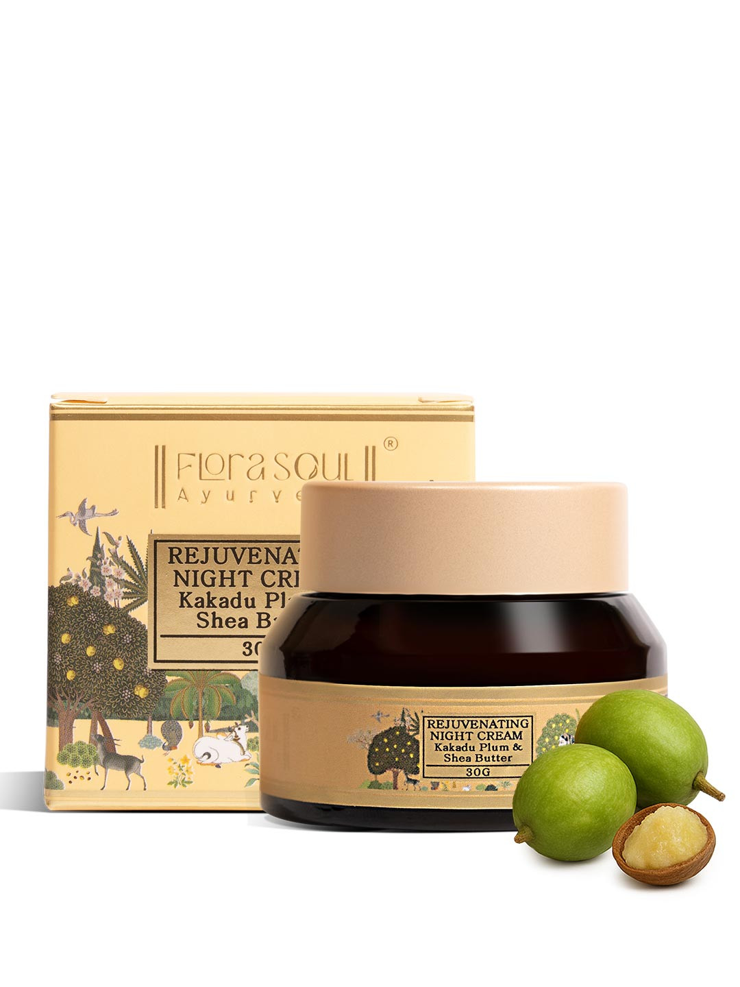 Floral Soul Ayurveda Rejuvenating Night Cream With Kakadu Plum & Shea Butter - 30 g