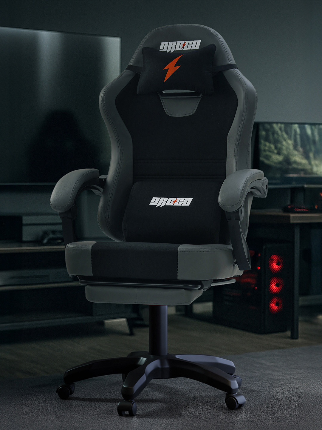 DROGO Auro Gaming Chair With Armrest Adjustable Neck & Lumbar Pillow Gaming Chair