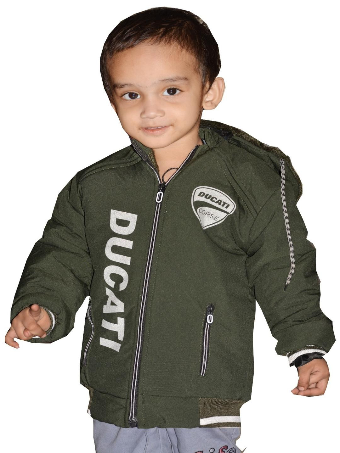 FLASTEENO Boys Green Hooded Long Sleeves Jacket