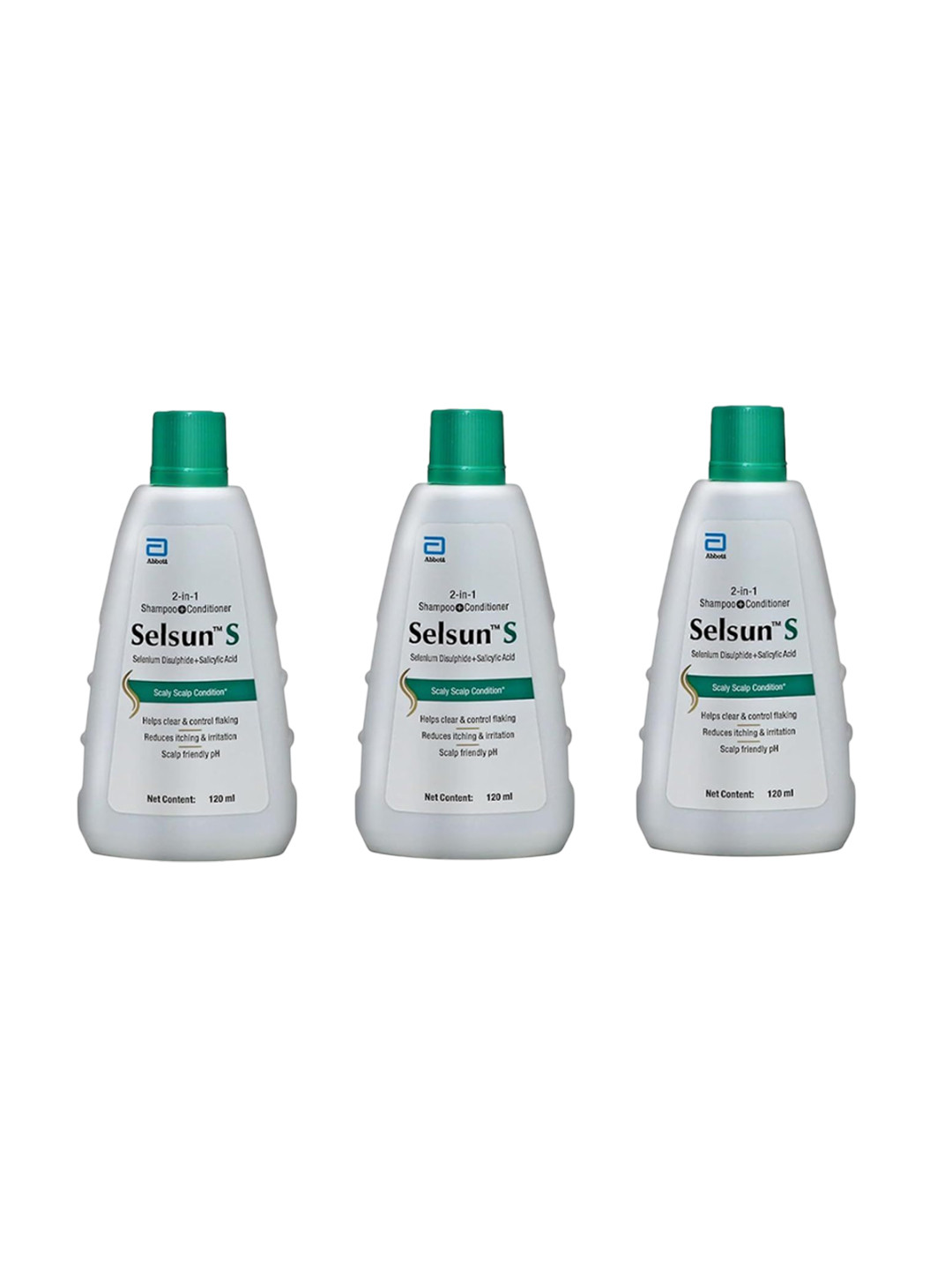 Selsun Set Of 3 2-in-1 Anti-Dandruff Shampoo + Conditioner - 120 ml Each
