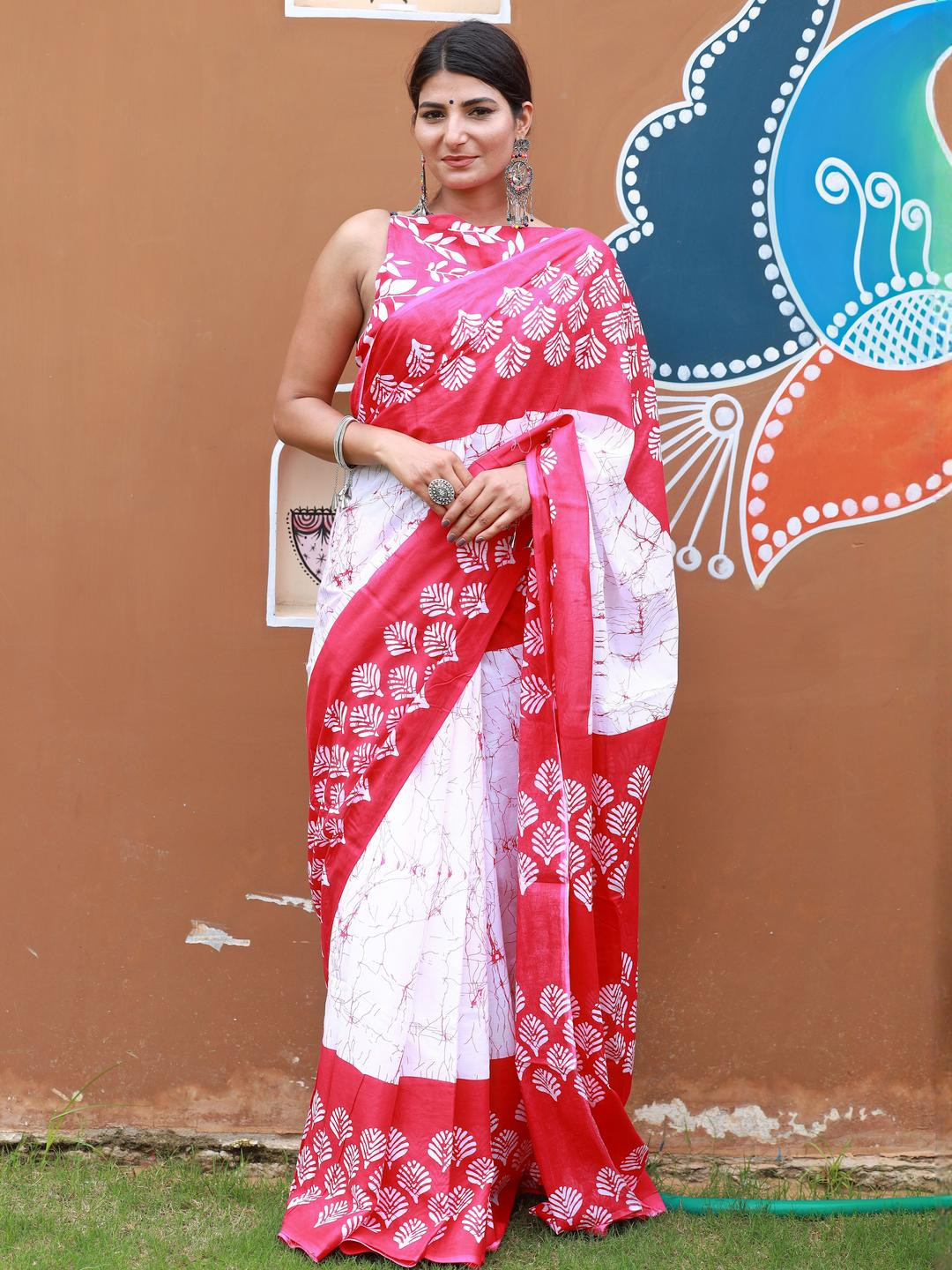 Dastkar CRAFT Pure Cotton Block Print Saree
