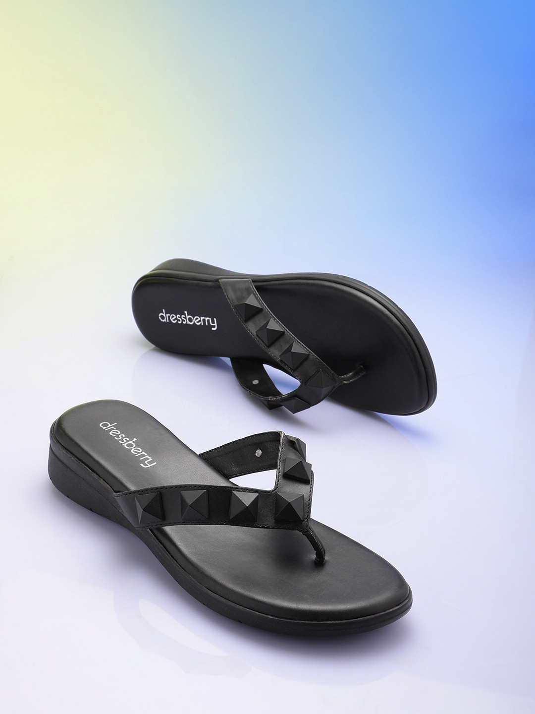 DressBerry Women Studded Open Toe Flats