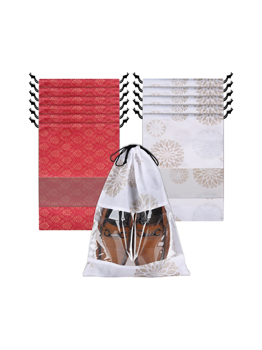 Aura Set Of 12 Printed Waterproof Drawstring Design Shoe Covers