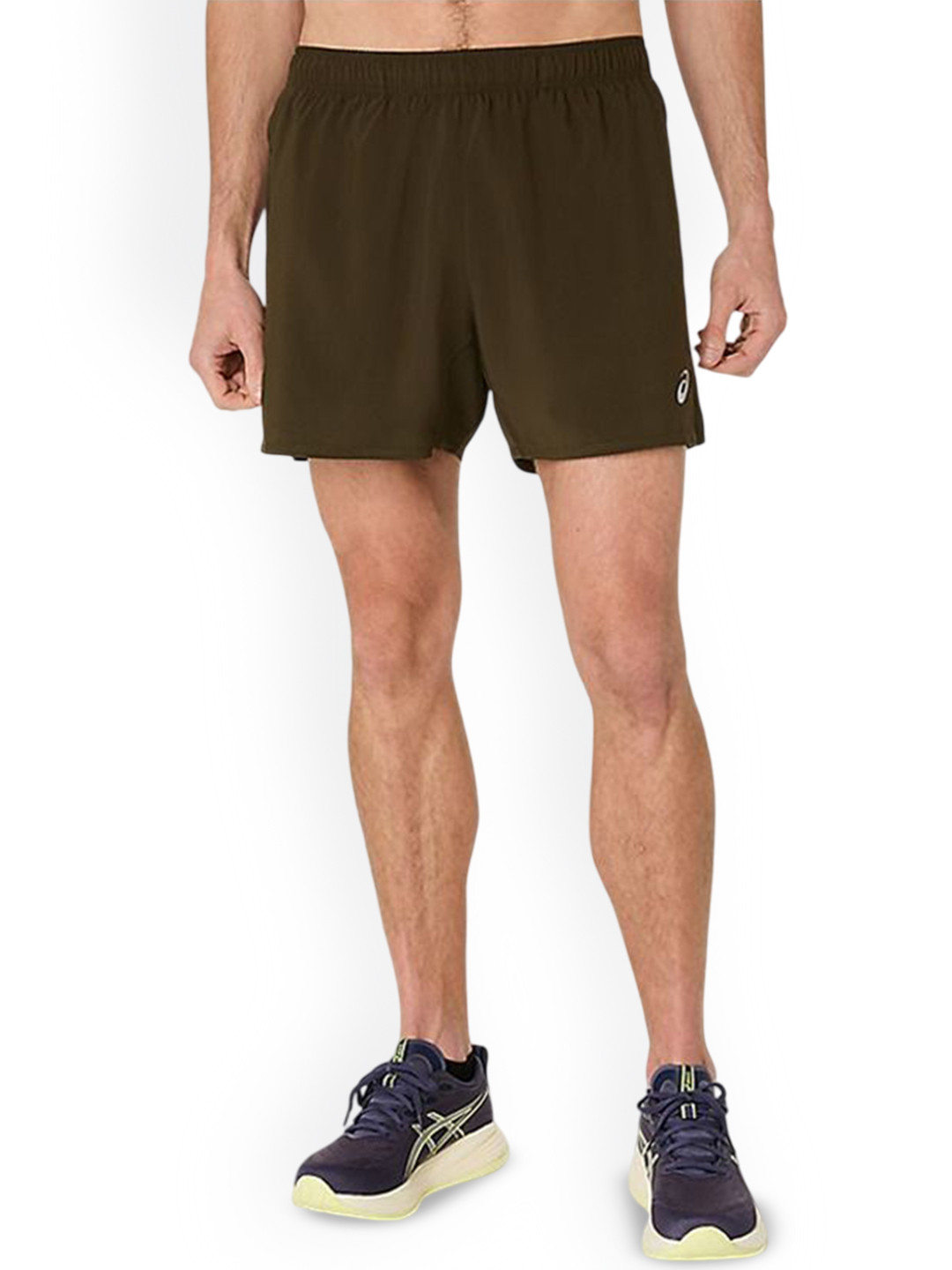 ASICS Silver 5IN Short Men Brand Logo Printed Mid Rise Sports Shorts