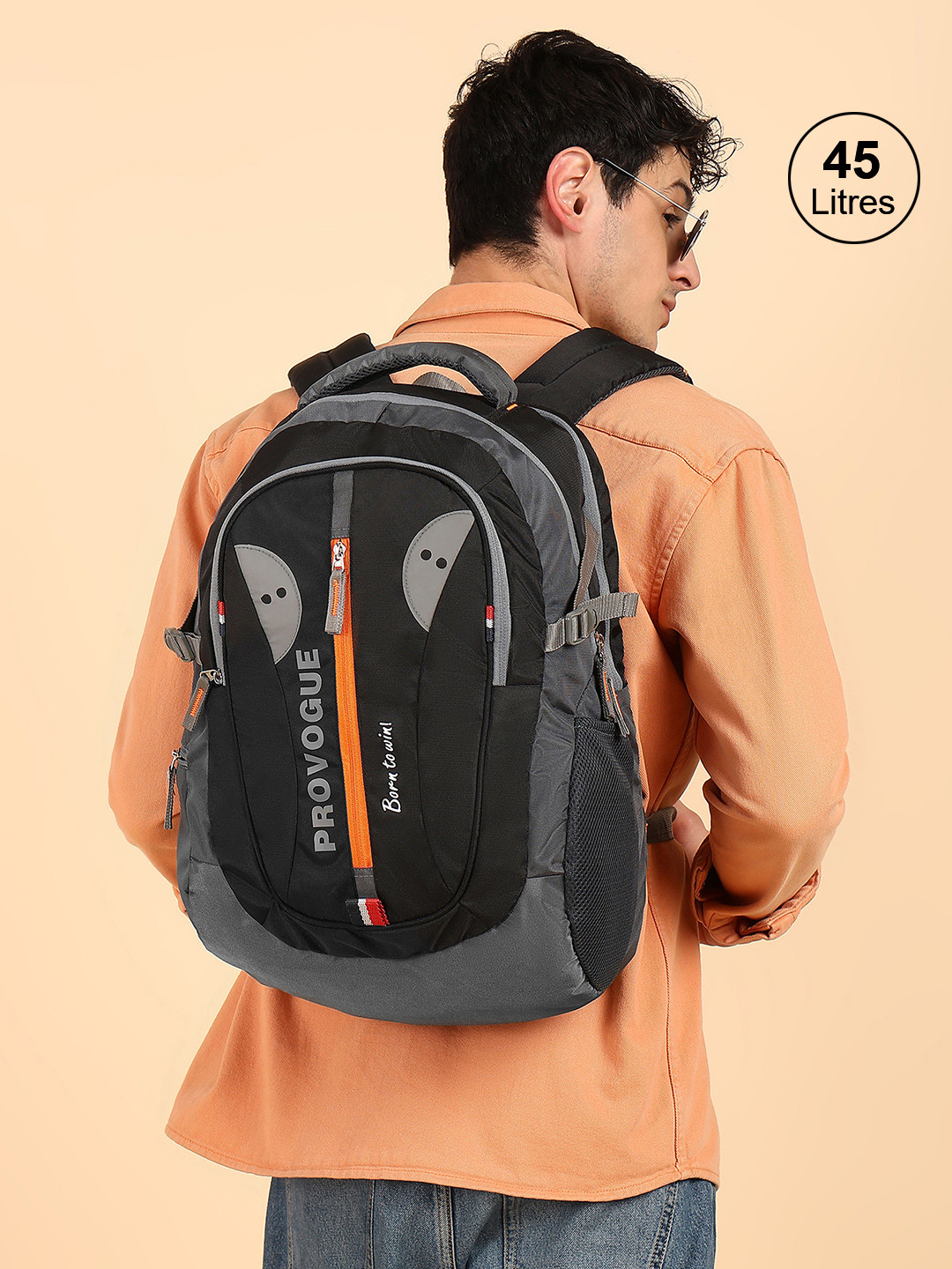 Provogue Colourblocked Backpack with Reflective Strip 30L 45 L