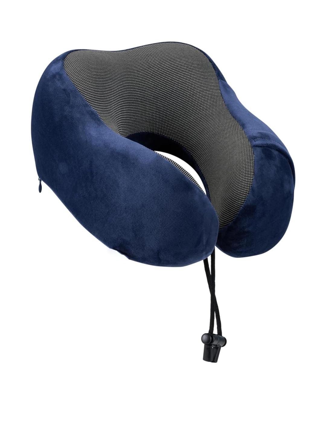 Black gold Unisex Navy Blue Memory Foam Filled Lightweight Travel Pillow