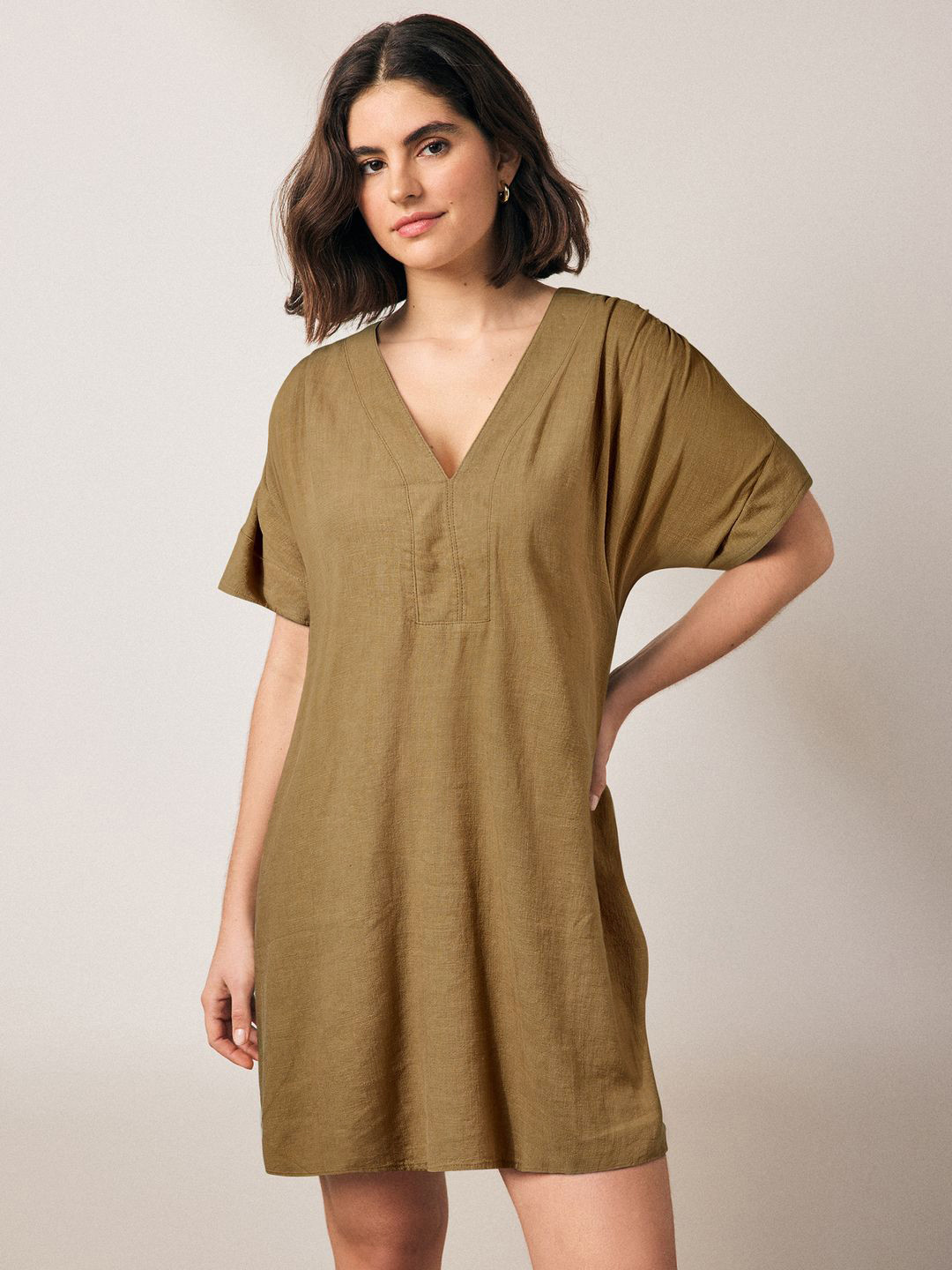 NEXT Gathered A-Line Mini Dress