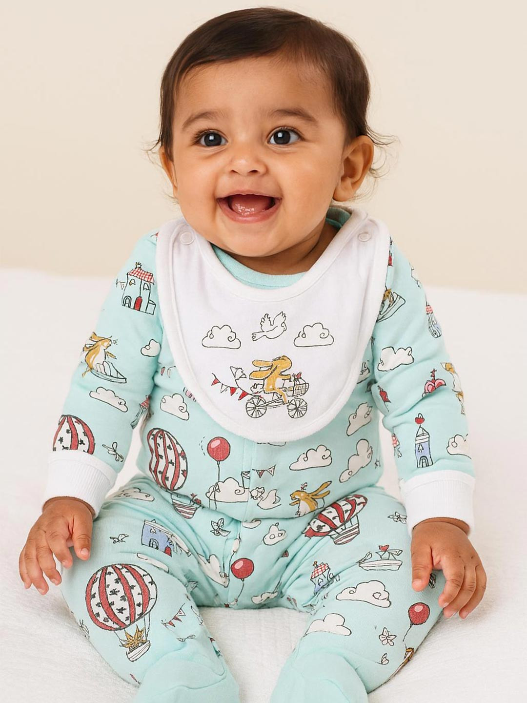 MeeMee Infants Printed Fleece Cotton Romper Suits