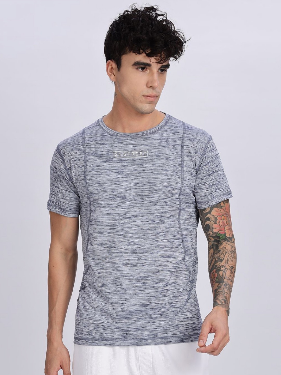 24 Street Men Typography Printed Round Neck T-shirt