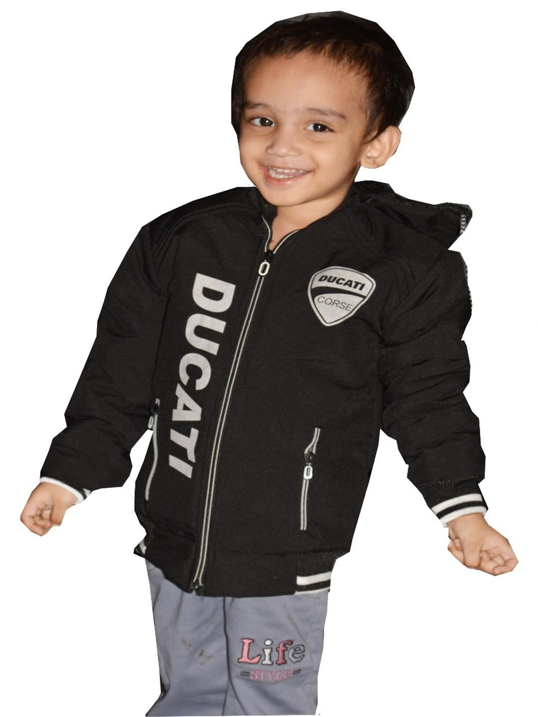 FLASTEENO Boys Black Taslon Bomber Jacket