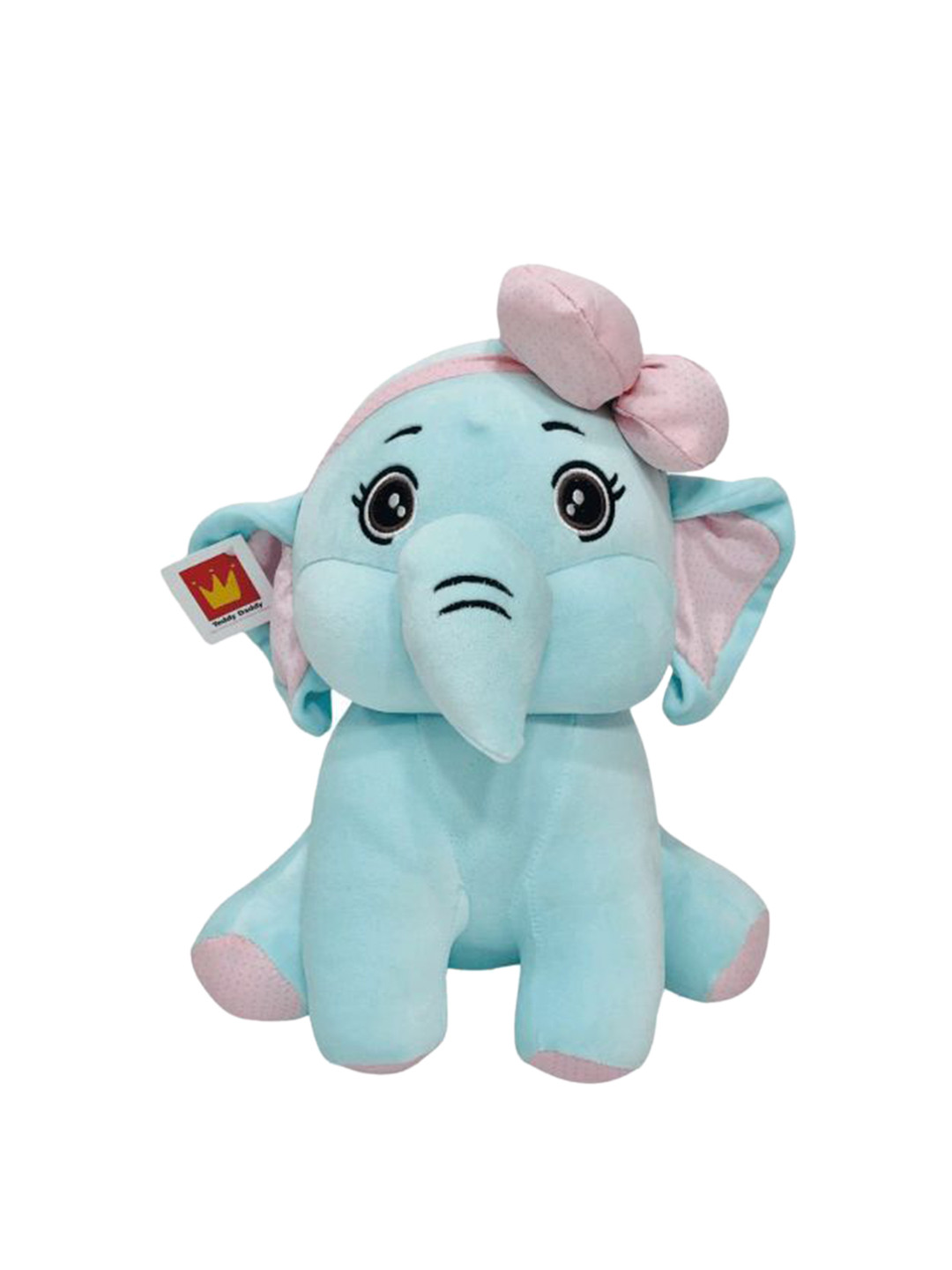 Teddy Daddy Kids Blue Microfiber Filling Elephant With Bow