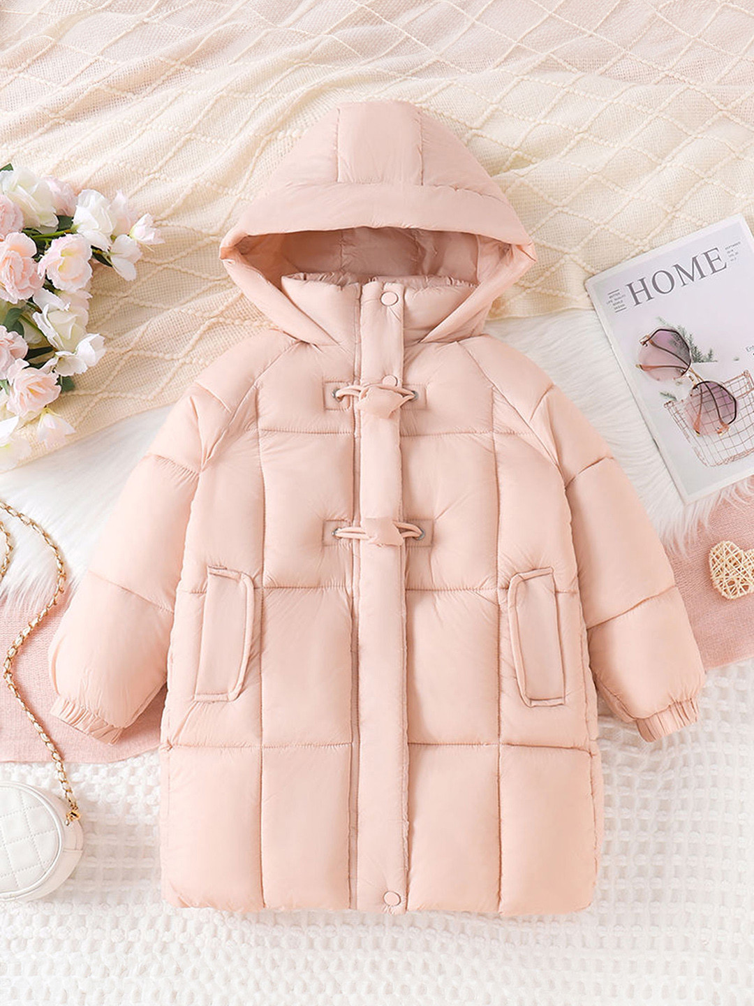 Hopscotch Quilted Raglan Sleeve Long Coat