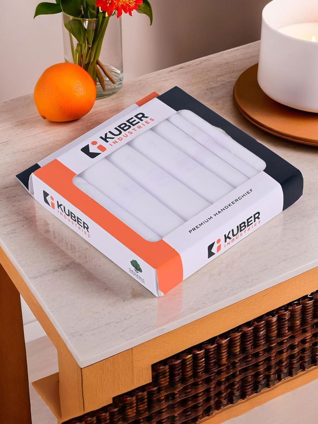 Kuber Industries Pack Of 6 White Cotton Handkerchief