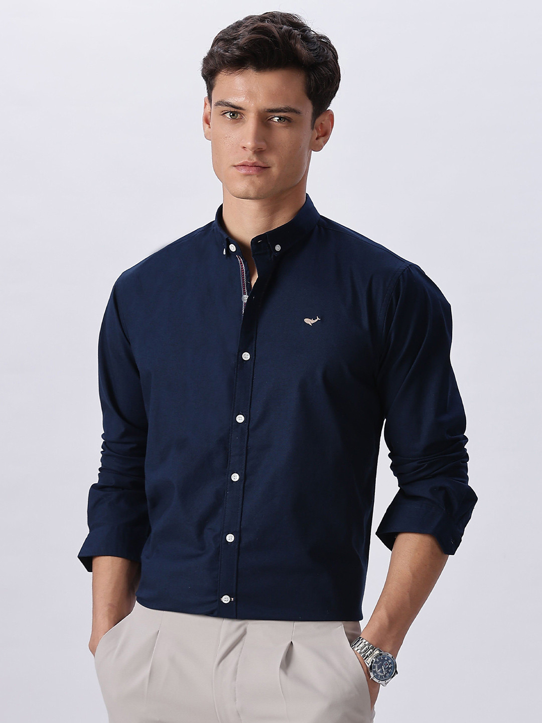 HAMPTONS Button-Down Collar Cotton Shirt