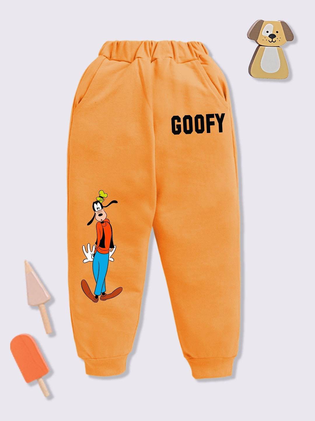 YK Disney Boys Goofy Print Cotton Joggers