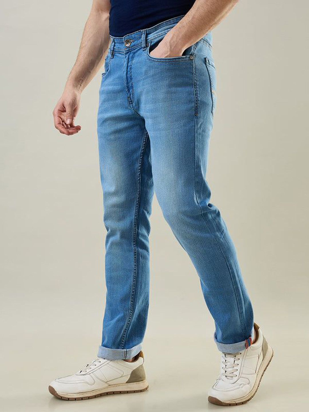 TIM PARIS Parker Men Original Slim Fit Mid-Rise Heavy Fade Stretchable Jeans