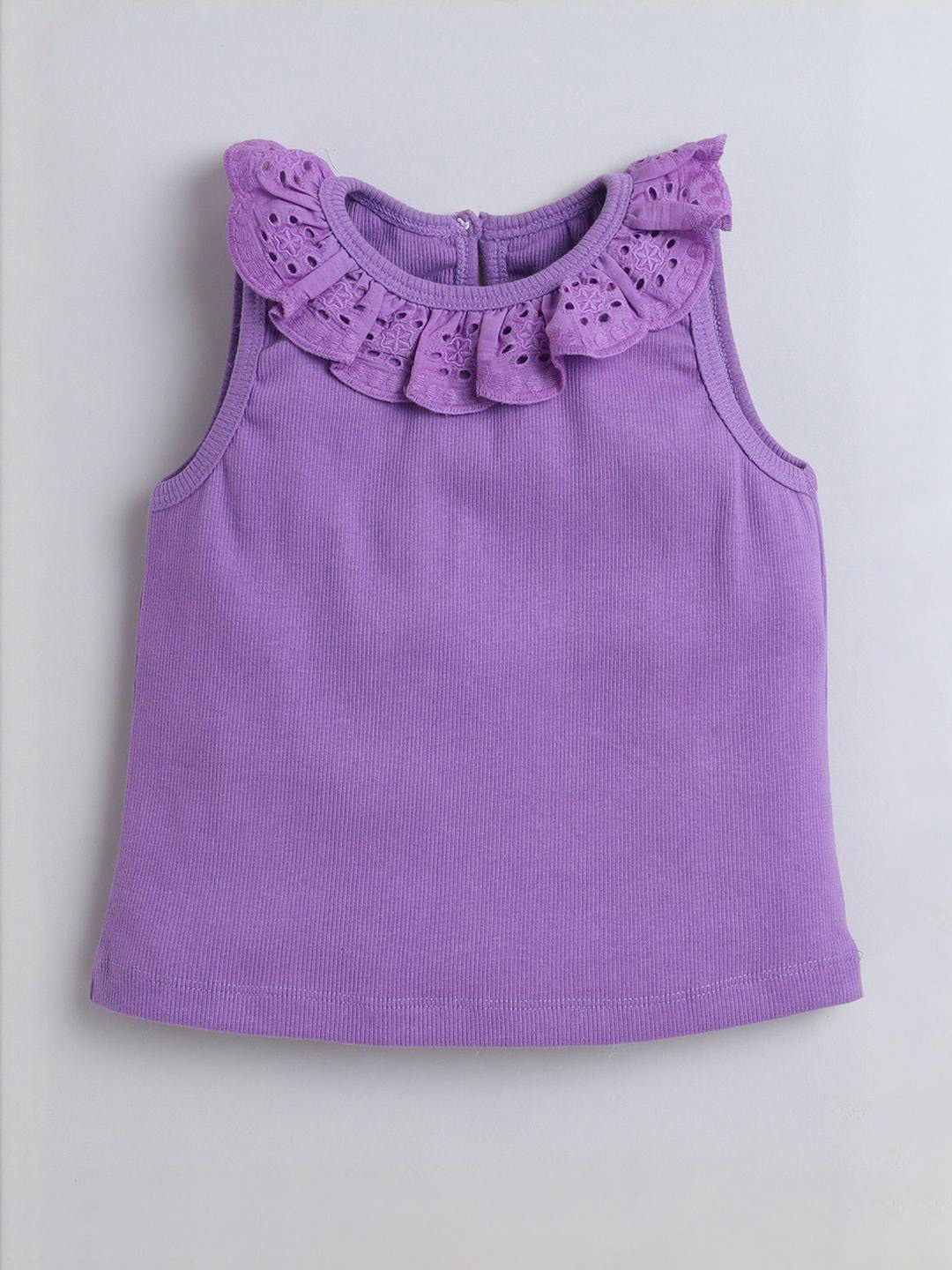 Hopscotch Girls Schiffli Embellished T-shirt