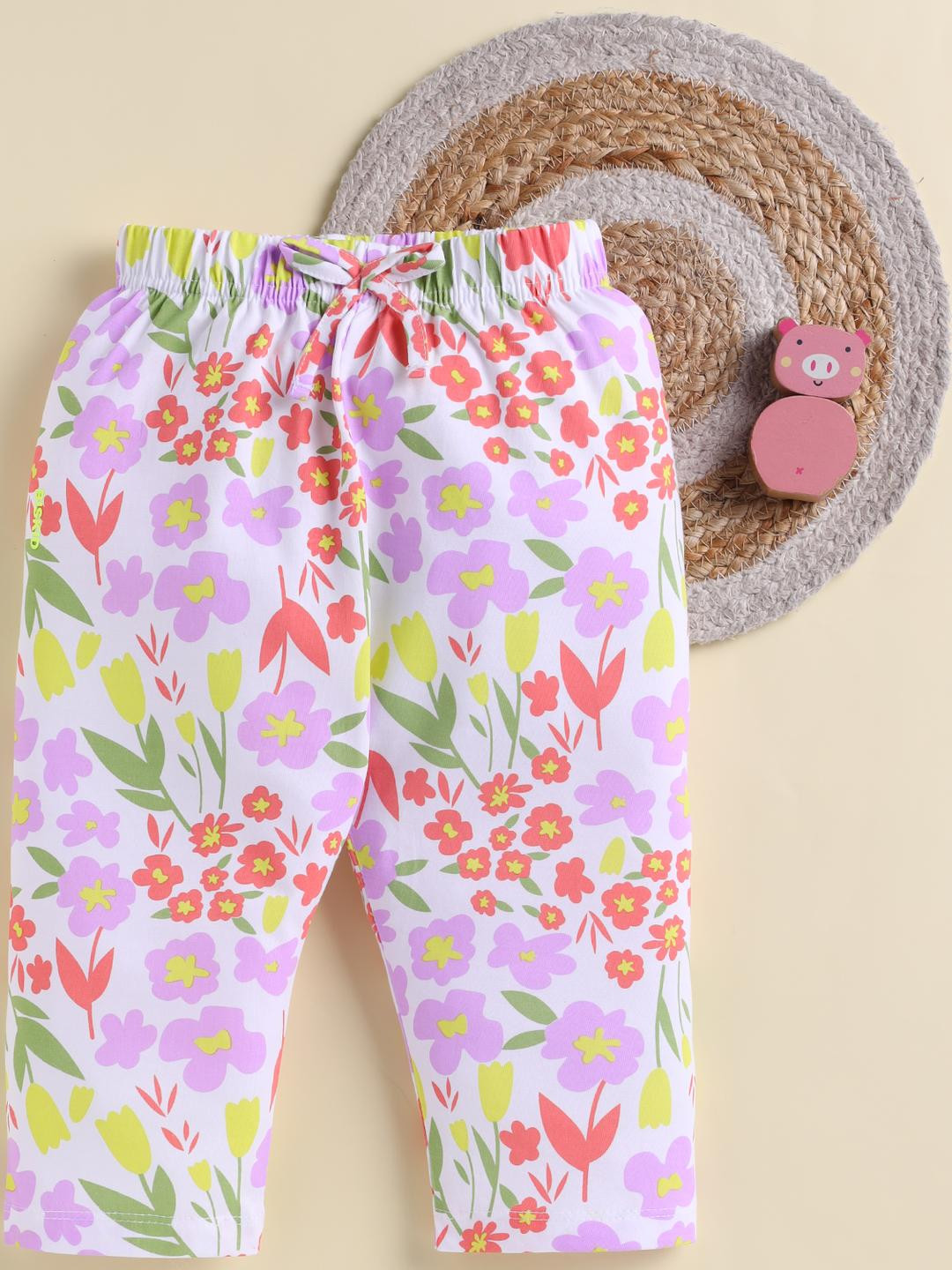 Biskid Girls Cotton Printed Capris