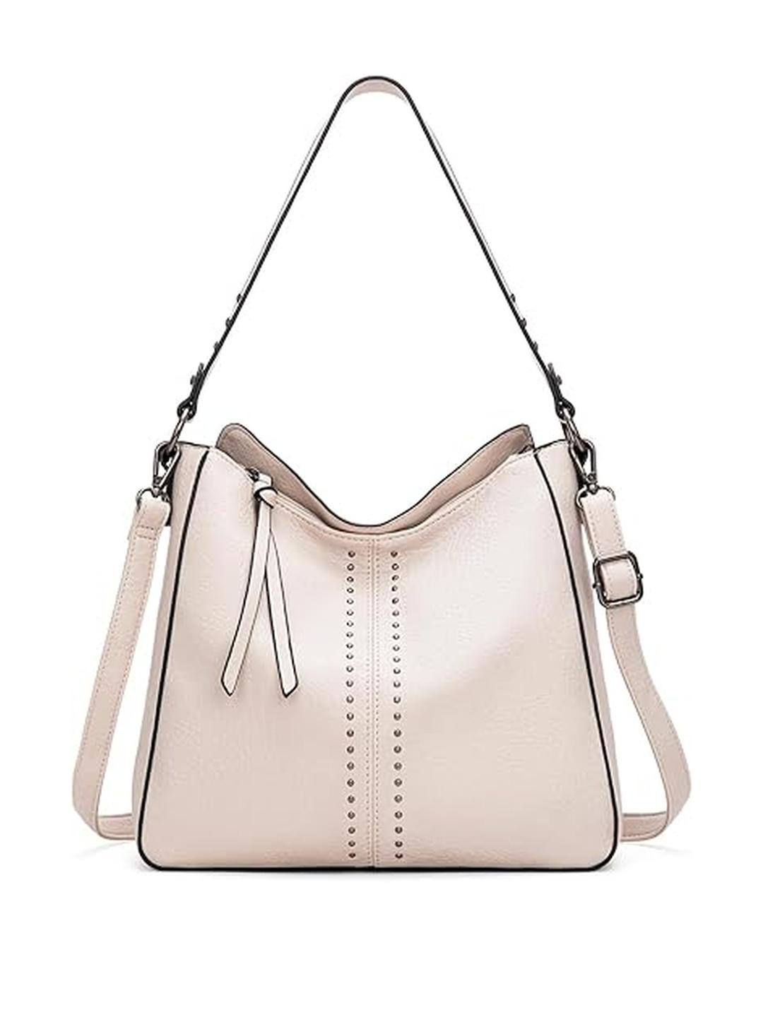 DressBerry Women PU Cream Shoulder Bag