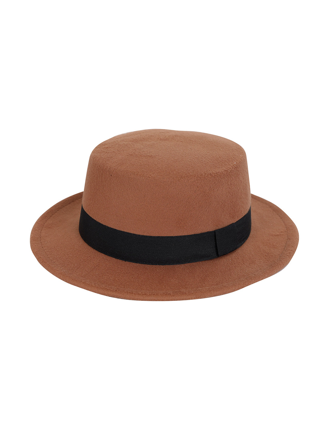FabSeasons Unisex Wool Felt Wide Brim Solid Trilby Hat