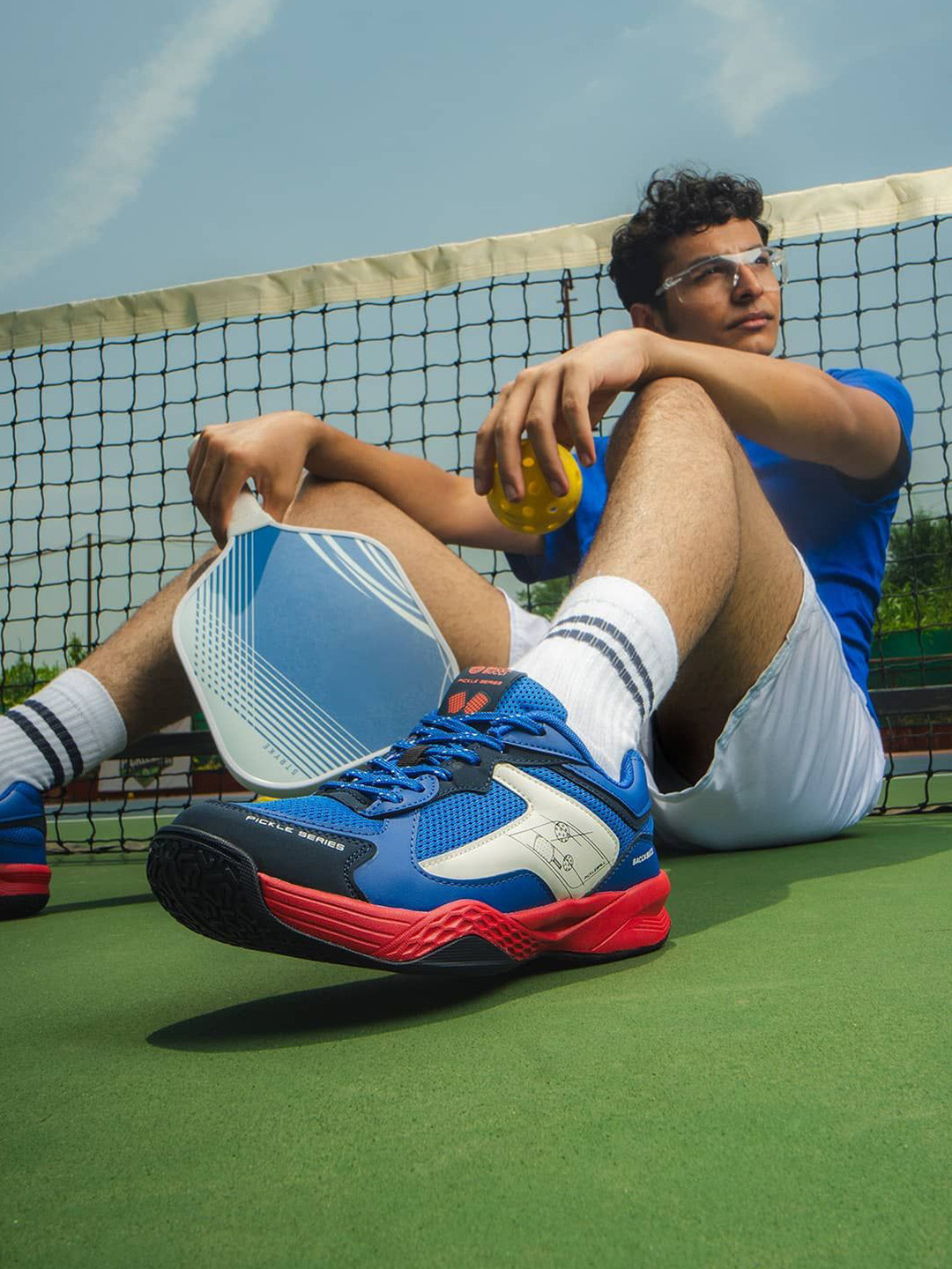 Bacca Bucci Pickle Series Blue Court Sneakers with OrthoLite Eco Insoles