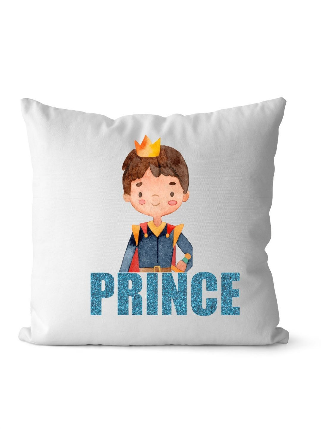 Loops n knots White & Blue Prince Character Printed Pre-Filled Cushion