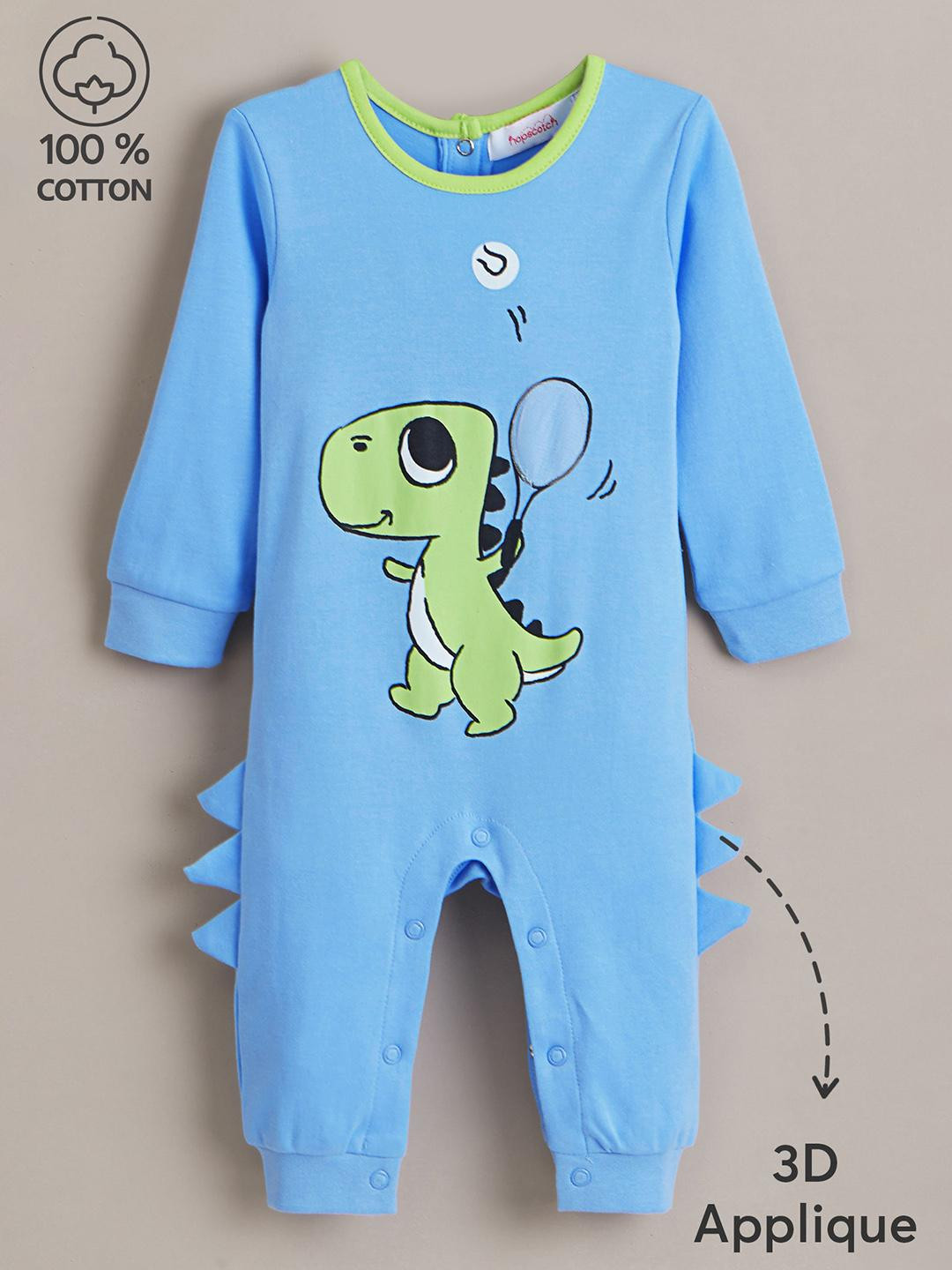 Hopscotch Boys Blue Dinosaur 3D Spike Romper