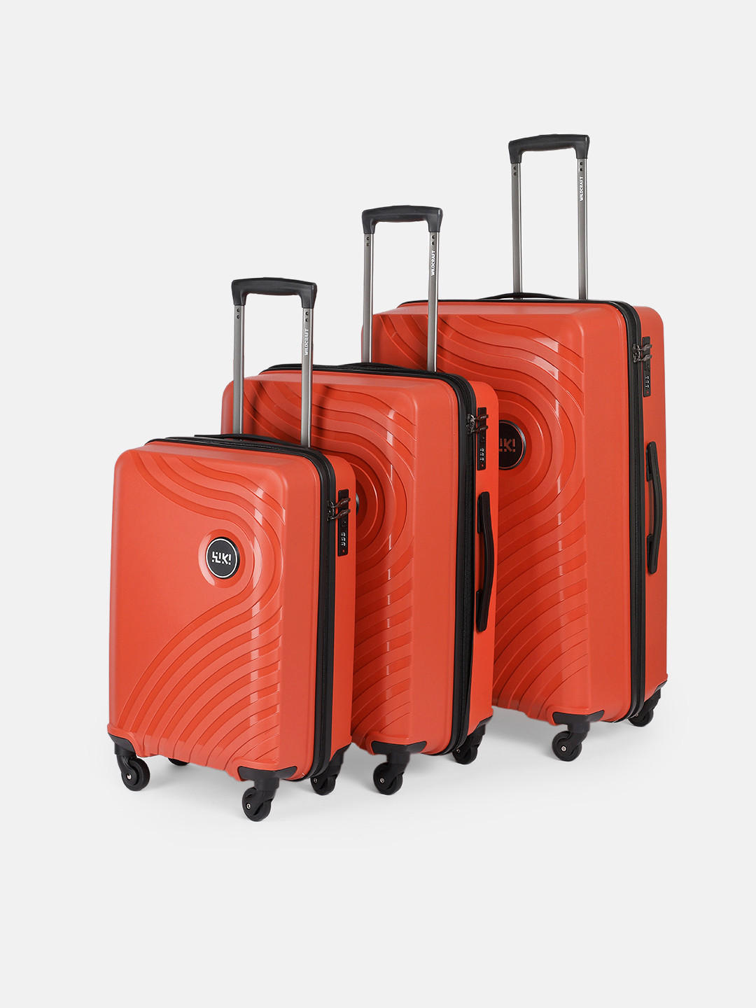 Wildcraft Onyx Lite Set Of 3 Textured Hard Suitcase Trolley Bag- 185L