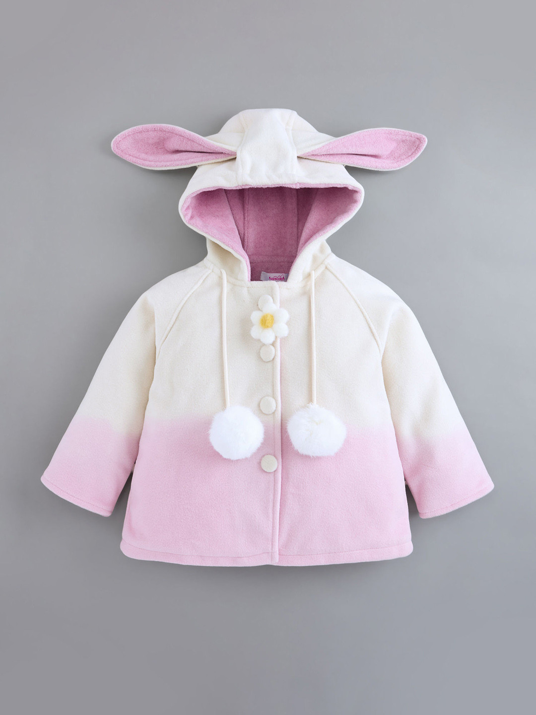 Hopscotch Girl Hooded White Long Coat