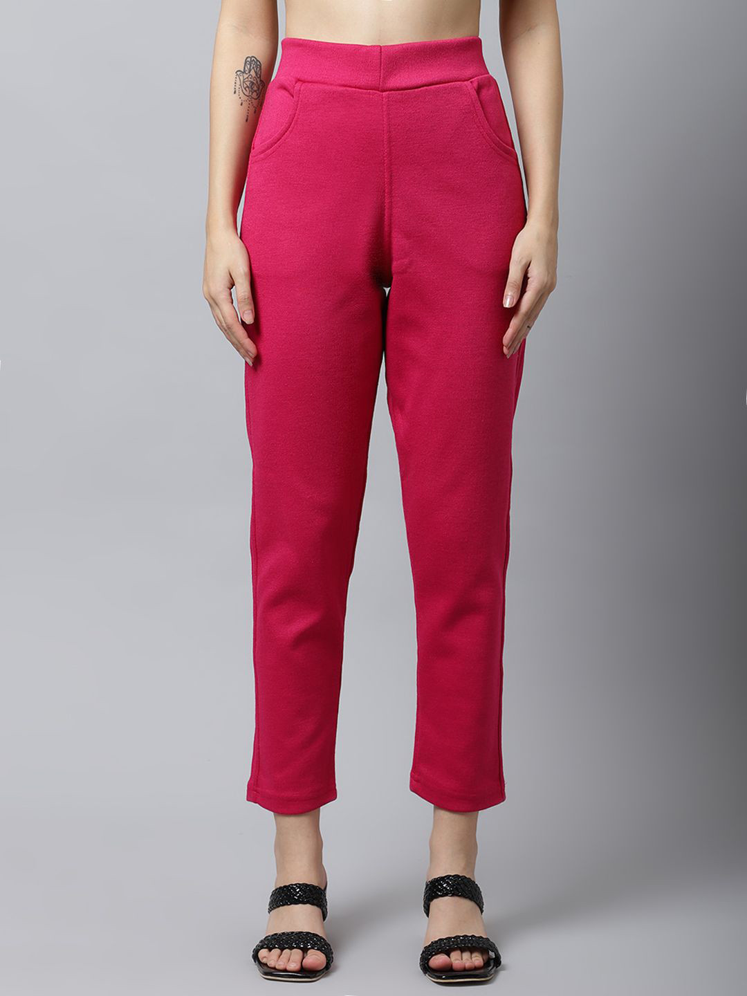 LEGITLOOKS Women Wool Mid-Rise Regular Trousers