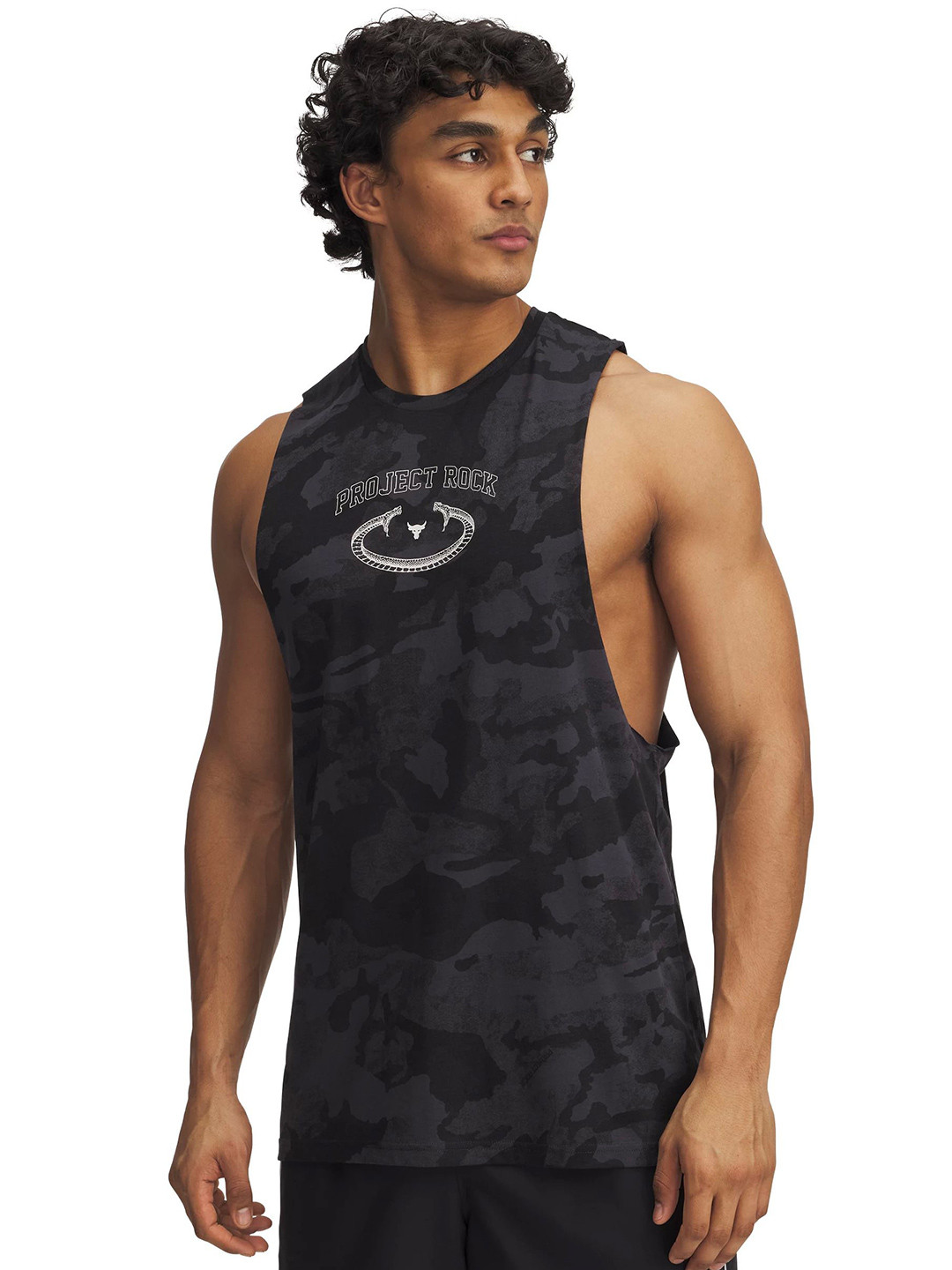 UNDER ARMOUR Project Rock Camo Camouflage Printed Gym InnerVest