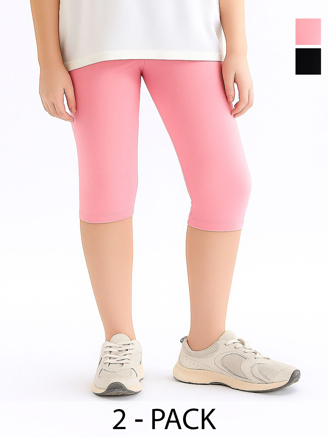 EZEE SLEEVES Girls Pack Of 2 Skinny Fit Capris