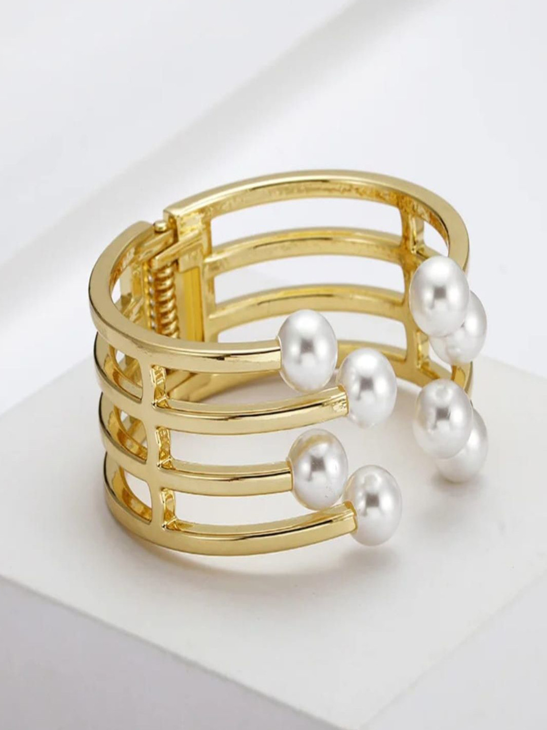ROYAL NEEDS Pearls Studded Cuff Bracelet