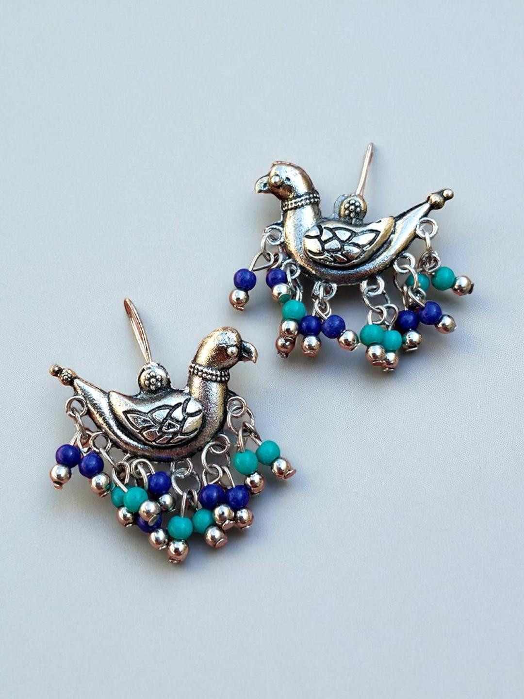 Fashioncrab Oxidised Bird Shaped Small Studs Earrings