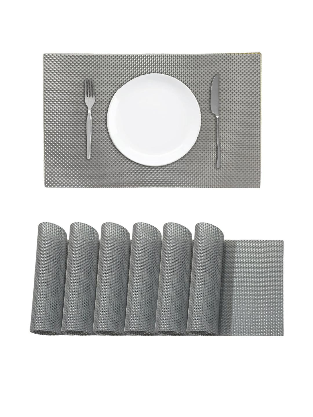 Black gold Set of 6 Silver Table Placemats