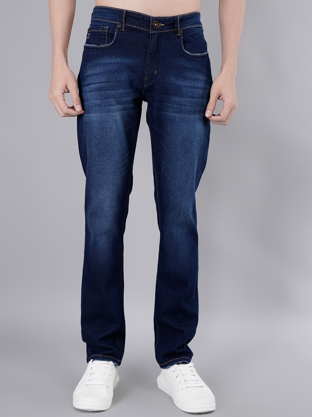 TIM PARIS Ferdinand Men Original Tapered Fit Mid-Rise Light Fade Stretchable Jeans