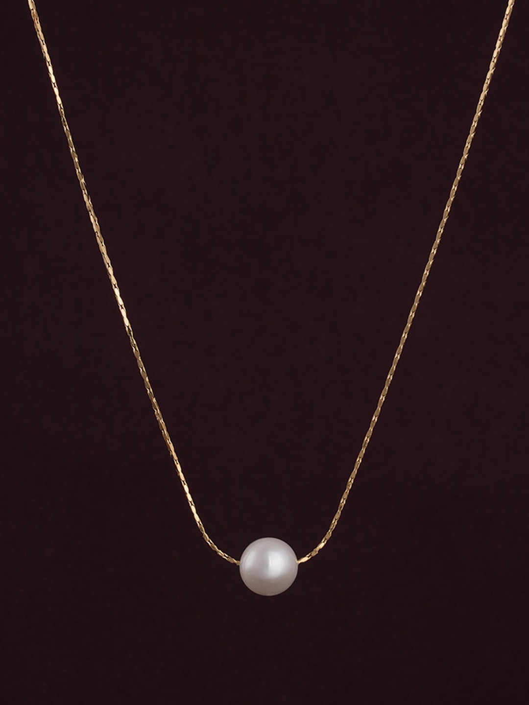 PALMONAS 18k Gold-Plated Delicate Pearl Chain