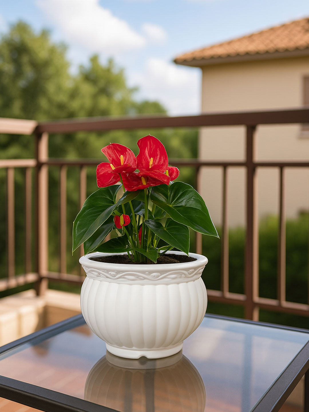 Kuber Industries White Textured Planter