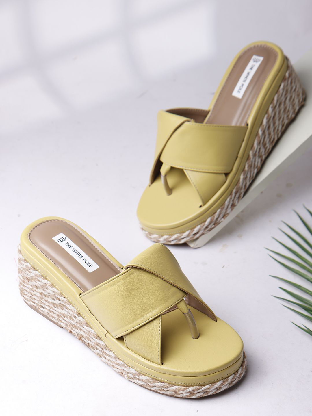 THE WHITE POLE Women Open Toe Casual Comfort Wedges Heel Sandals