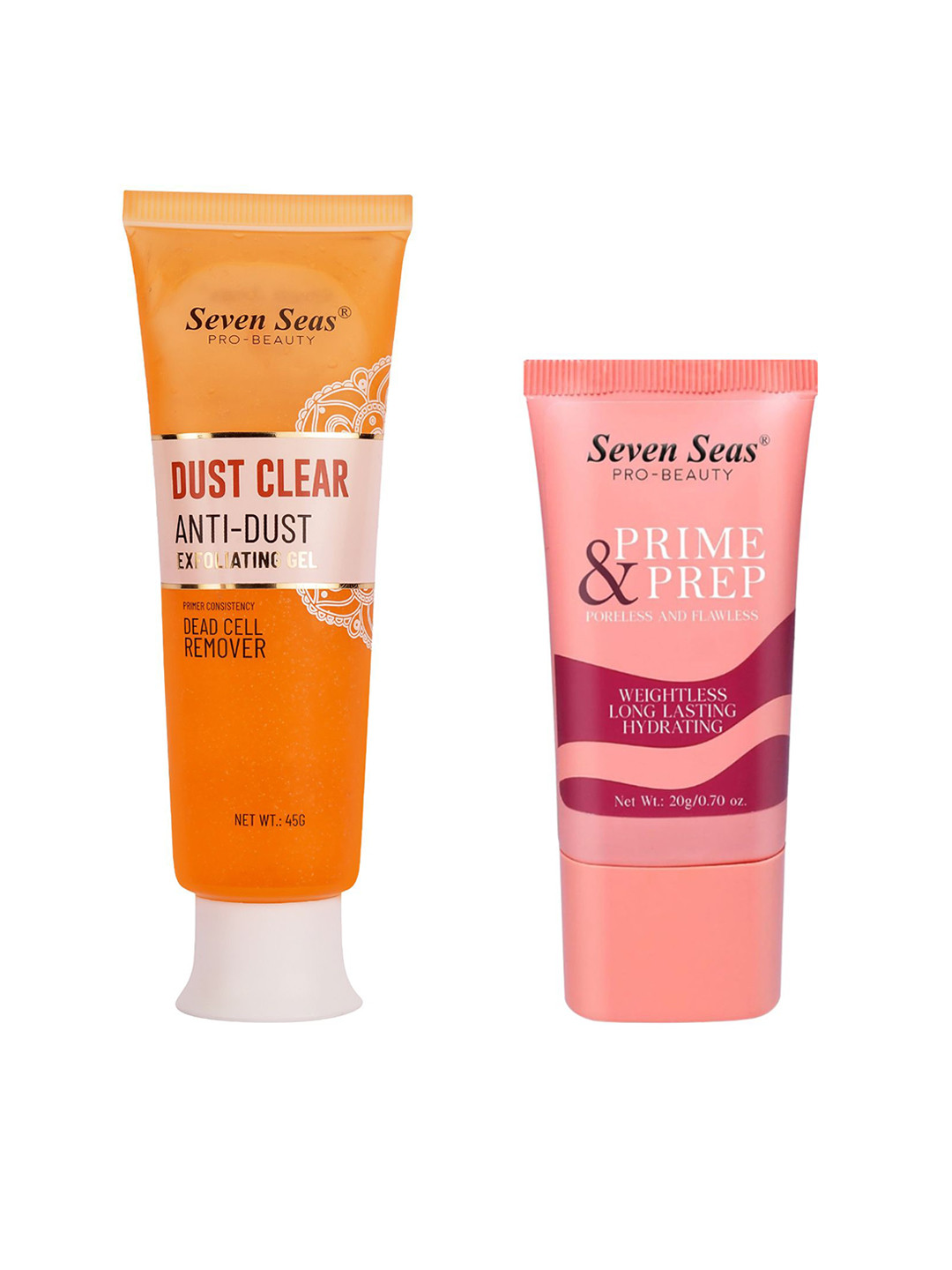 Seven Seas Set Of 2 Anti Dust Exfoliating Dust Gel-45 g & Prime & Prep Primer-20 g