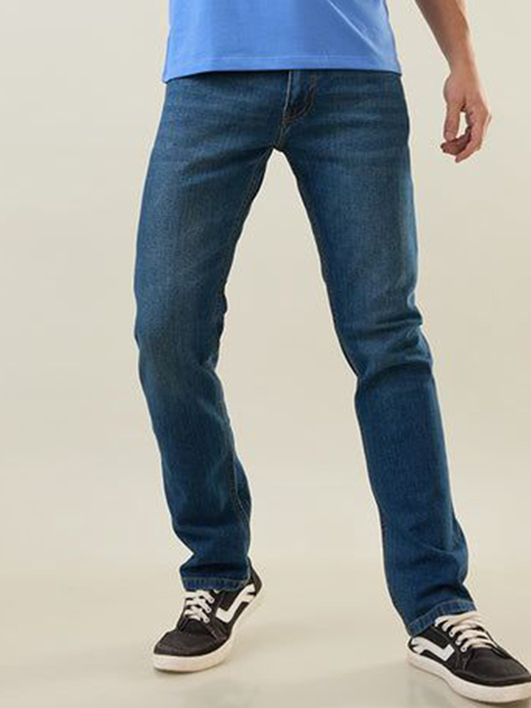 TIM PARIS Men Medium Tint Parker Slim Straight Jeans