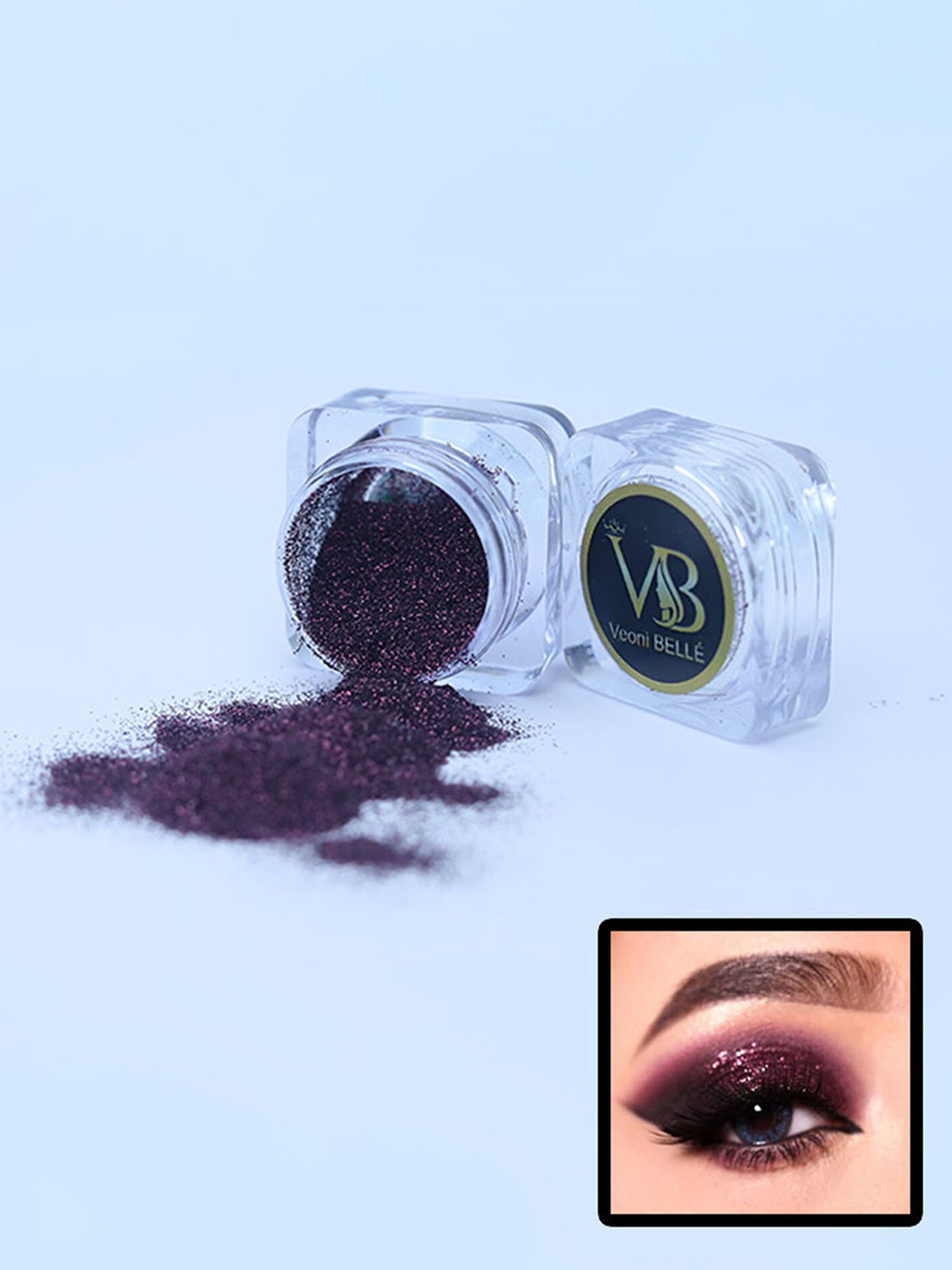 Veoni BELLE Colorful Shimmer Waterproof Glitter Eyeshadow Powder 5g - Wine