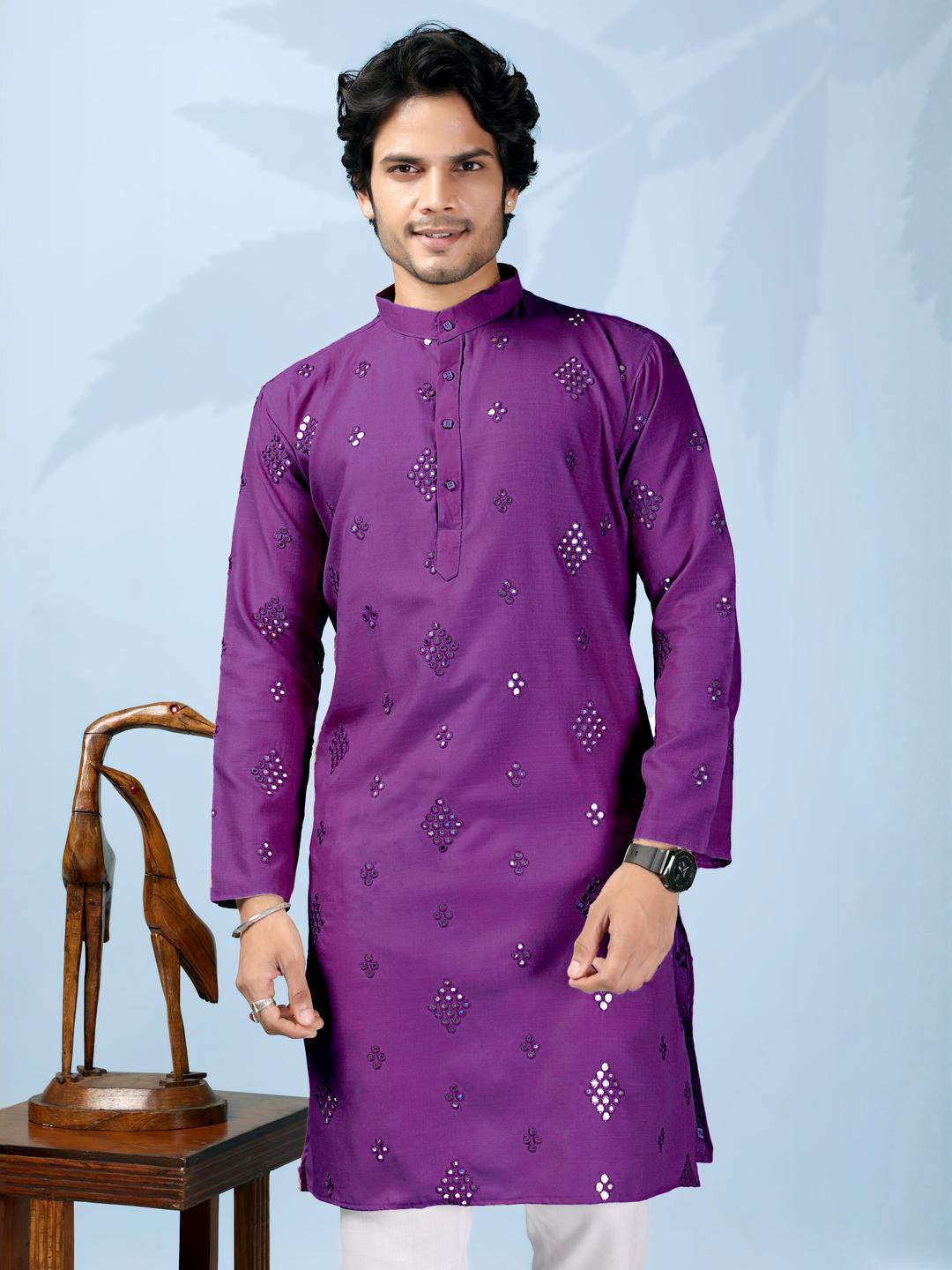 ORIFAB Men Embellished Kurta