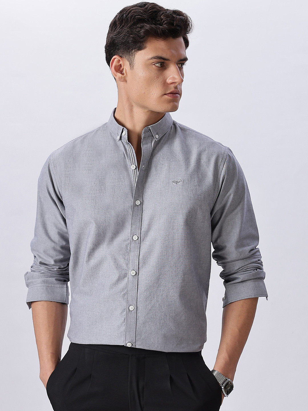 HAMPTONS Button-Down Collar Cotton Shirt