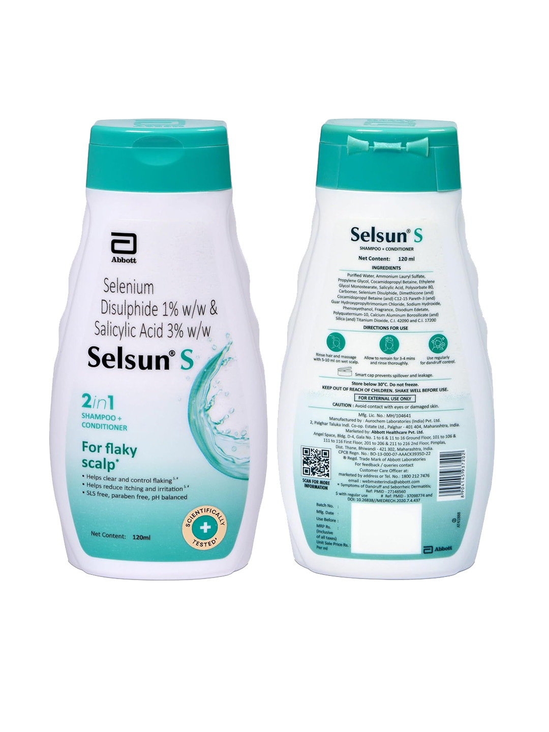 Selsun Set of 2 2-in-1 Anti-Dandruff Shampoo + Conditioner - 120 ml