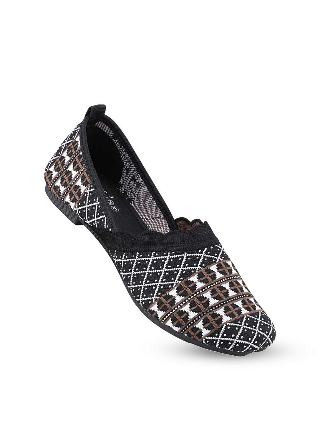 CAFONE Footwear Women Black Embellished Memory Foam Ballerinas