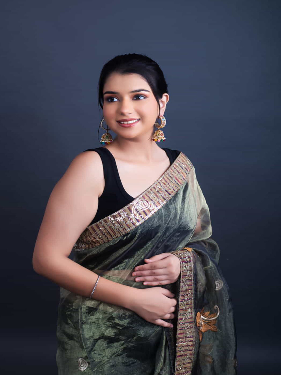 Zoki Artificial Stones Studded And Beaded Dome Shaped Jhumkas